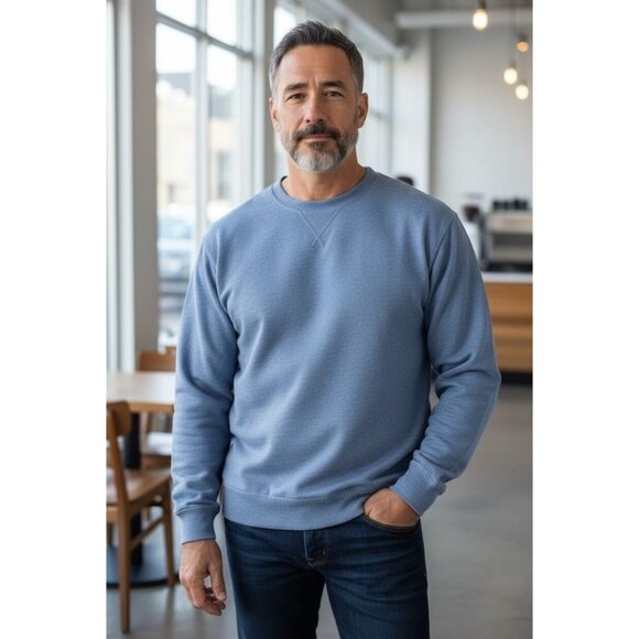 Vintage Tommy Hilfiger Sweatshirt XXL Light Blue Pullover Crewneck Mens Casual - Picture 2 of 9